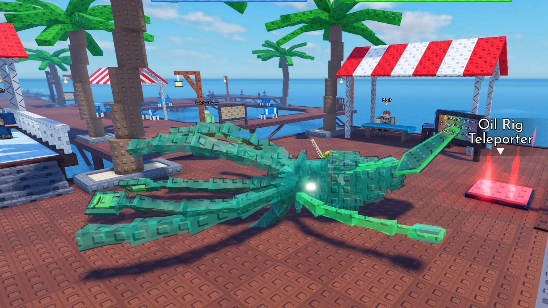 You will find a variety of fish here (Image via Roblox)